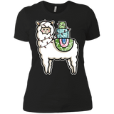 T-Shirts Black / X-Small Kawaii Cute Llama Carrying Presents Women's Premium T-Shirt