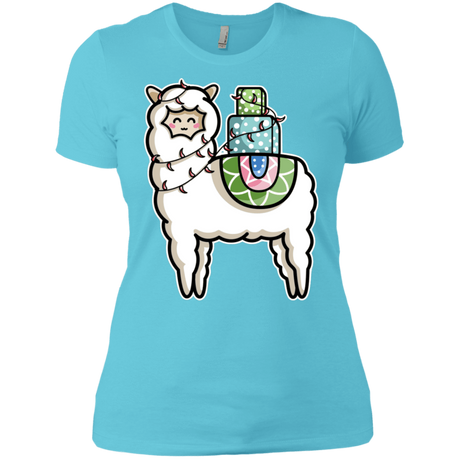 T-Shirts Cancun / X-Small Kawaii Cute Llama Carrying Presents Women's Premium T-Shirt
