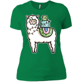 T-Shirts Kelly Green / X-Small Kawaii Cute Llama Carrying Presents Women's Premium T-Shirt