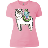 T-Shirts Light Pink / X-Small Kawaii Cute Llama Carrying Presents Women's Premium T-Shirt