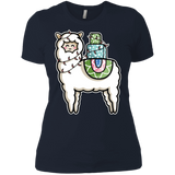 T-Shirts Midnight Navy / X-Small Kawaii Cute Llama Carrying Presents Women's Premium T-Shirt