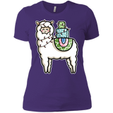 T-Shirts Purple Rush/ / X-Small Kawaii Cute Llama Carrying Presents Women's Premium T-Shirt