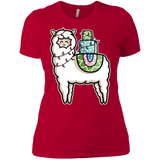 T-Shirts Red / X-Small Kawaii Cute Llama Carrying Presents Women's Premium T-Shirt