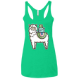 T-Shirts Envy / X-Small Kawaii Cute Llama Carrying Presents Women's Triblend Racerback Tank