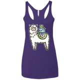 T-Shirts Purple Rush / X-Small Kawaii Cute Llama Carrying Presents Women's Triblend Racerback Tank