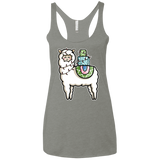 T-Shirts Venetian Grey / X-Small Kawaii Cute Llama Carrying Presents Women's Triblend Racerback Tank