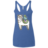 T-Shirts Vintage Royal / X-Small Kawaii Cute Llama Carrying Presents Women's Triblend Racerback Tank