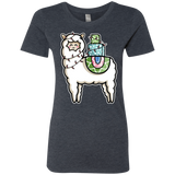 T-Shirts Vintage Navy / S Kawaii Cute Llama Carrying Presents Women's Triblend T-Shirt