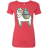 T-Shirts Vintage Red / S Kawaii Cute Llama Carrying Presents Women's Triblend T-Shirt