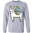 T-Shirts Sport Grey / YS Kawaii Cute Llama Carrying Presents Youth Long Sleeve T-Shirt