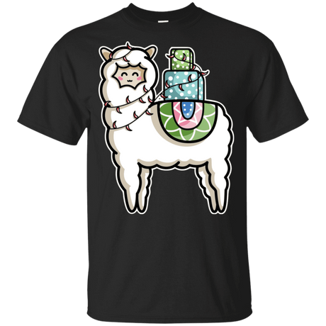T-Shirts Black / YXS Kawaii Cute Llama Carrying Presents Youth T-Shirt