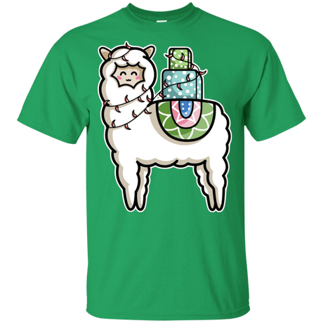 T-Shirts Irish Green / YXS Kawaii Cute Llama Carrying Presents Youth T-Shirt