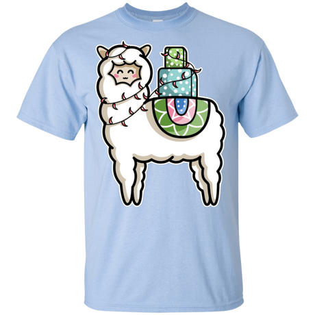 T-Shirts Light Blue / YXS Kawaii Cute Llama Carrying Presents Youth T-Shirt