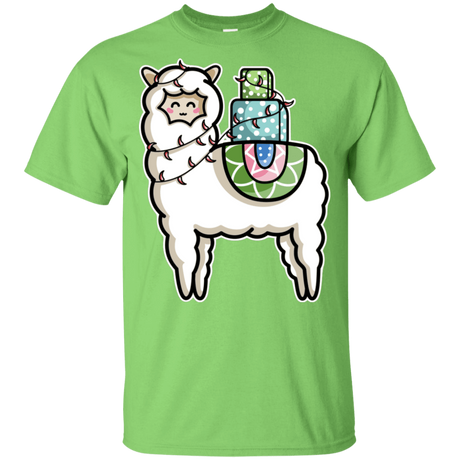 T-Shirts Lime / YXS Kawaii Cute Llama Carrying Presents Youth T-Shirt