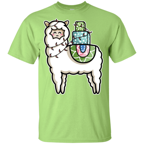 T-Shirts Mint Green / YXS Kawaii Cute Llama Carrying Presents Youth T-Shirt