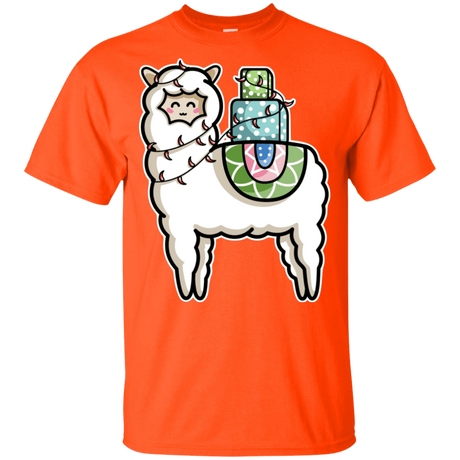 T-Shirts Orange / YXS Kawaii Cute Llama Carrying Presents Youth T-Shirt