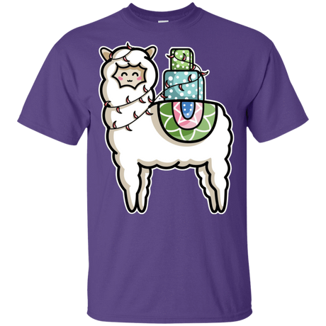T-Shirts Purple / YXS Kawaii Cute Llama Carrying Presents Youth T-Shirt