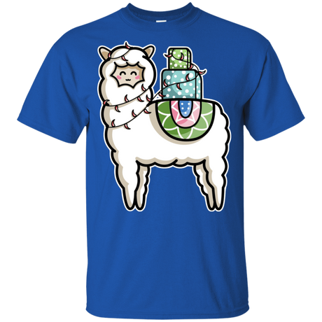 T-Shirts Royal / YXS Kawaii Cute Llama Carrying Presents Youth T-Shirt