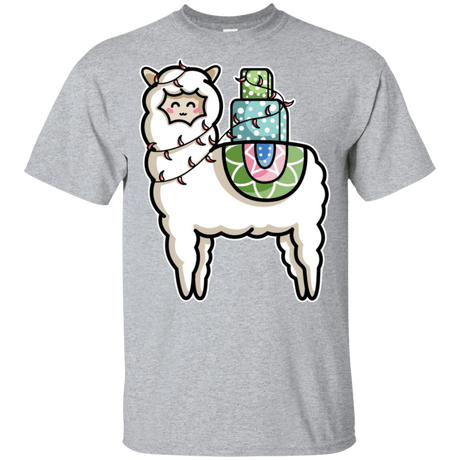 T-Shirts Sport Grey / YXS Kawaii Cute Llama Carrying Presents Youth T-Shirt