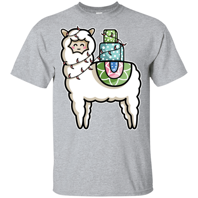 T-Shirts Sport Grey / YXS Kawaii Cute Llama Carrying Presents Youth T-Shirt