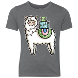 T-Shirts Premium Heather / YXS Kawaii Cute Llama Carrying Presents Youth Triblend T-Shirt