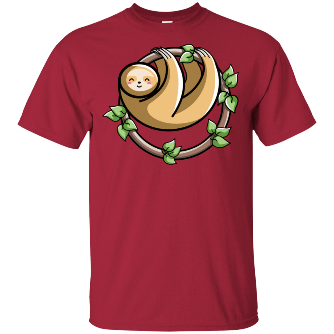 T-Shirts Cardinal / S Kawaii Cute Sloth T-Shirt