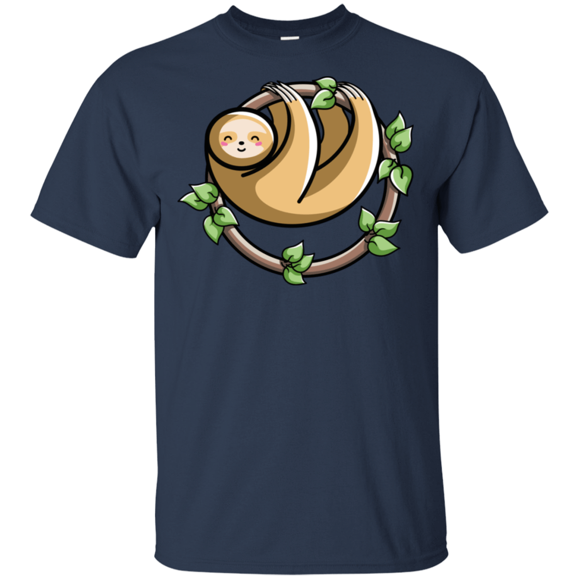 T-Shirts Navy / S Kawaii Cute Sloth T-Shirt