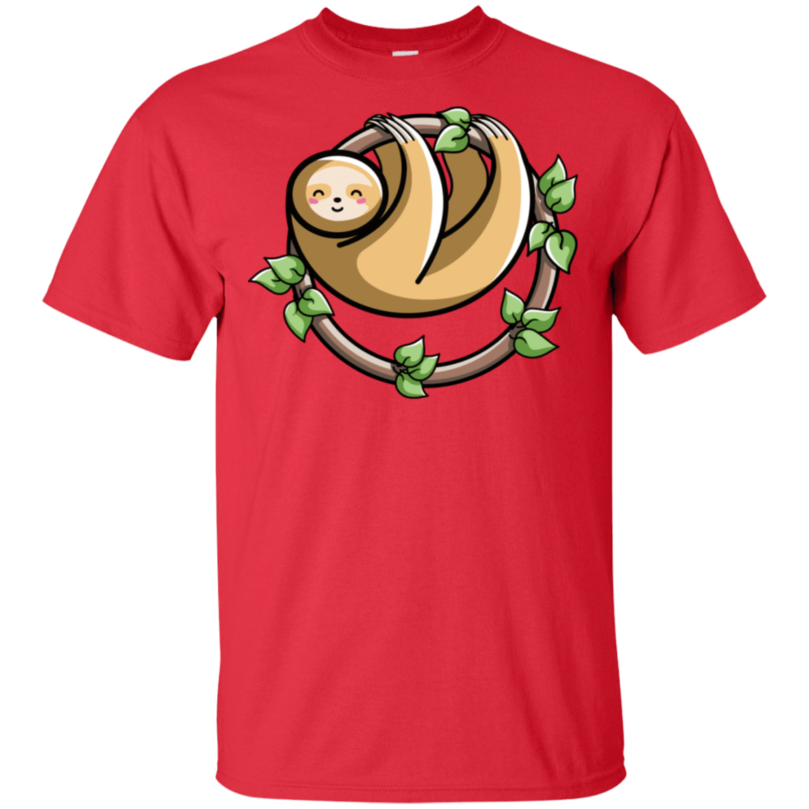 T-Shirts Red / S Kawaii Cute Sloth T-Shirt
