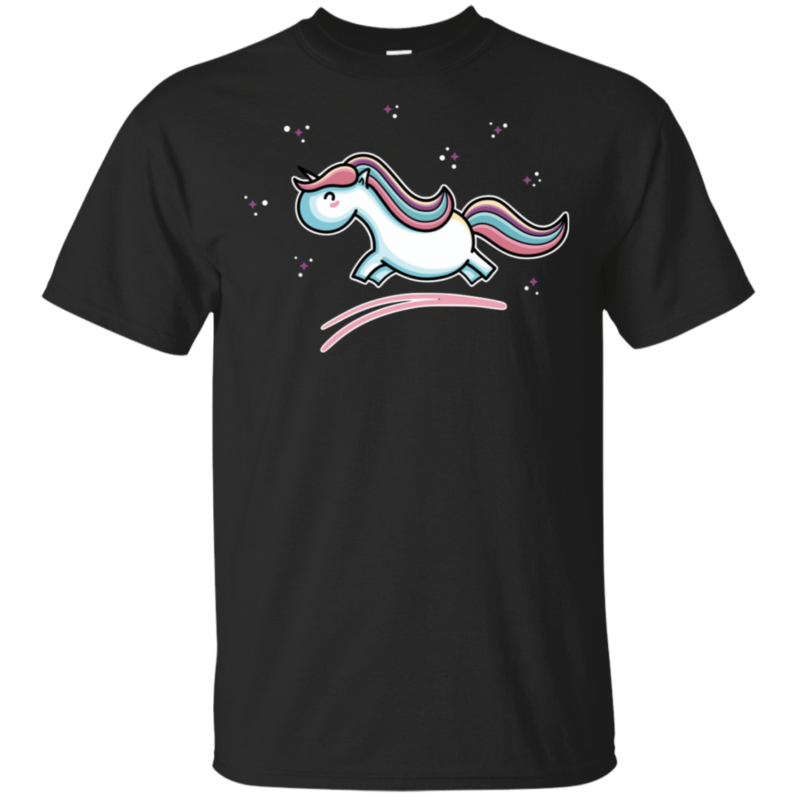 T-Shirts Black / S Kawaii Cute Unicorn Leaping T-Shirt