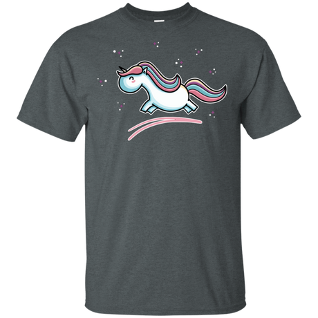 T-Shirts Dark Heather / S Kawaii Cute Unicorn Leaping T-Shirt