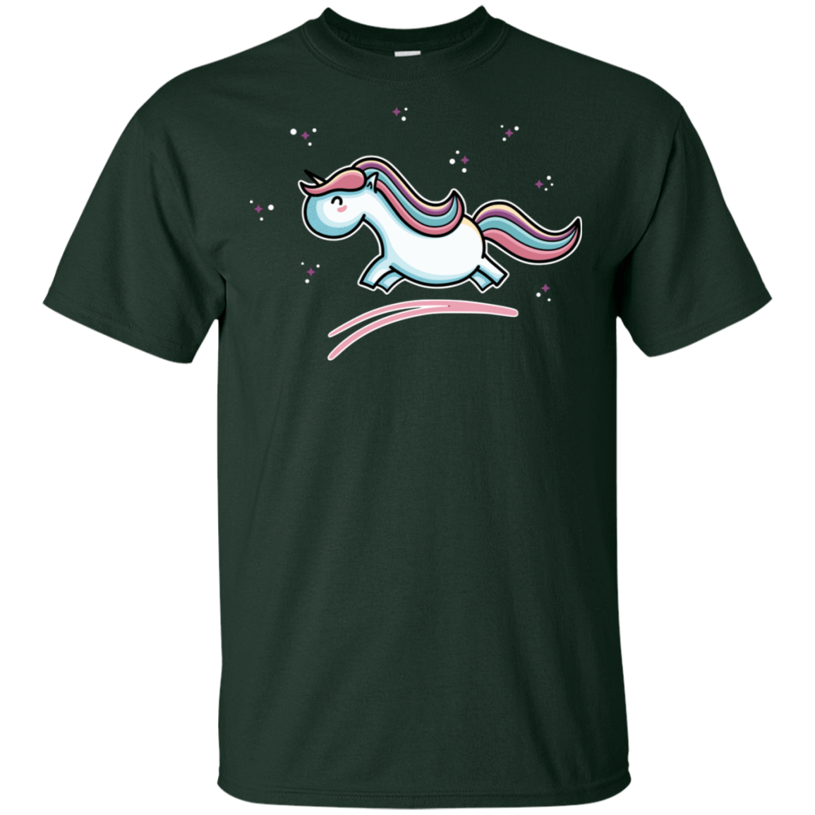 T-Shirts Forest / S Kawaii Cute Unicorn Leaping T-Shirt