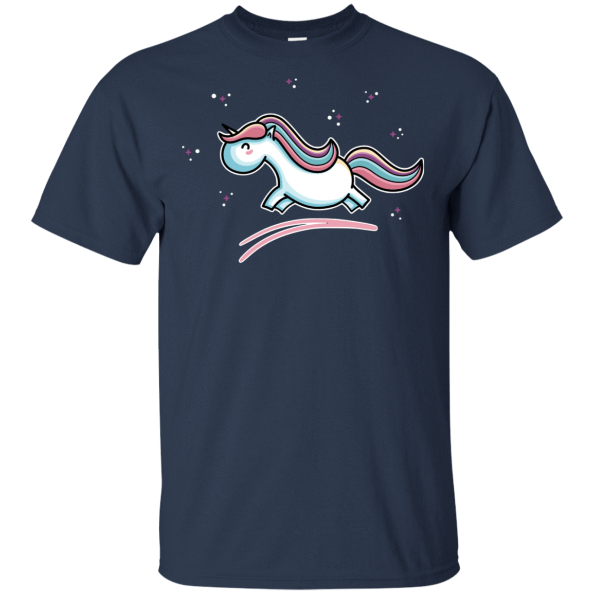 T-Shirts Navy / S Kawaii Cute Unicorn Leaping T-Shirt