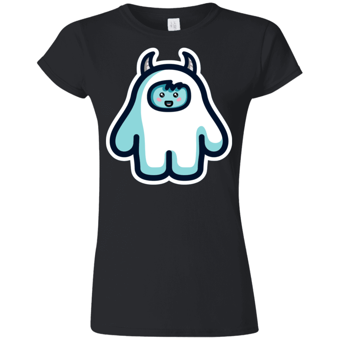 T-Shirts Black / S Kawaii Cute Yeti Junior Slimmer-Fit T-Shirt