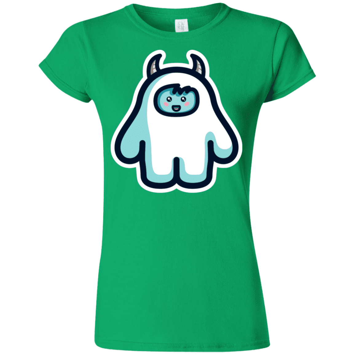 T-Shirts Irish Green / S Kawaii Cute Yeti Junior Slimmer-Fit T-Shirt