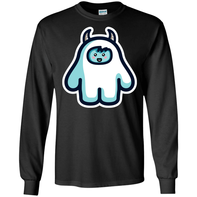 T-Shirts Black / S Kawaii Cute Yeti Men's Long Sleeve T-Shirt