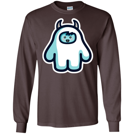 T-Shirts Dark Chocolate / S Kawaii Cute Yeti Men's Long Sleeve T-Shirt