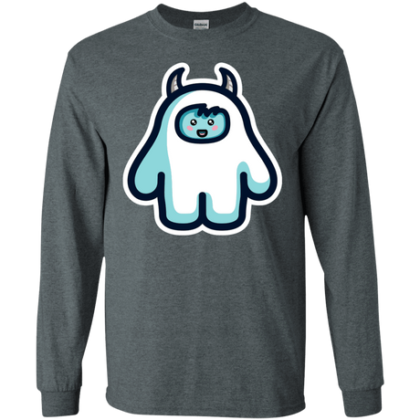 T-Shirts Dark Heather / S Kawaii Cute Yeti Men's Long Sleeve T-Shirt