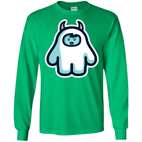 T-Shirts Irish Green / S Kawaii Cute Yeti Men's Long Sleeve T-Shirt