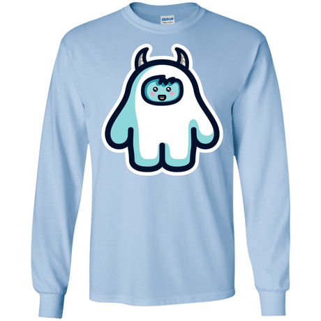 T-Shirts Light Blue / S Kawaii Cute Yeti Men's Long Sleeve T-Shirt