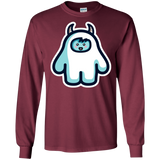 T-Shirts Maroon / S Kawaii Cute Yeti Men's Long Sleeve T-Shirt