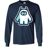 T-Shirts Navy / S Kawaii Cute Yeti Men's Long Sleeve T-Shirt