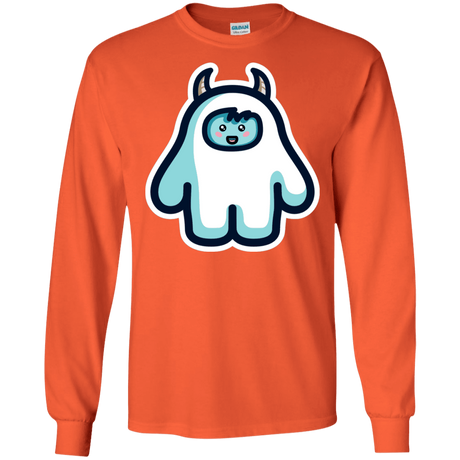 T-Shirts Orange / S Kawaii Cute Yeti Men's Long Sleeve T-Shirt