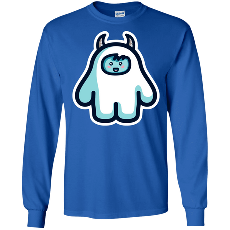 T-Shirts Royal / S Kawaii Cute Yeti Men's Long Sleeve T-Shirt