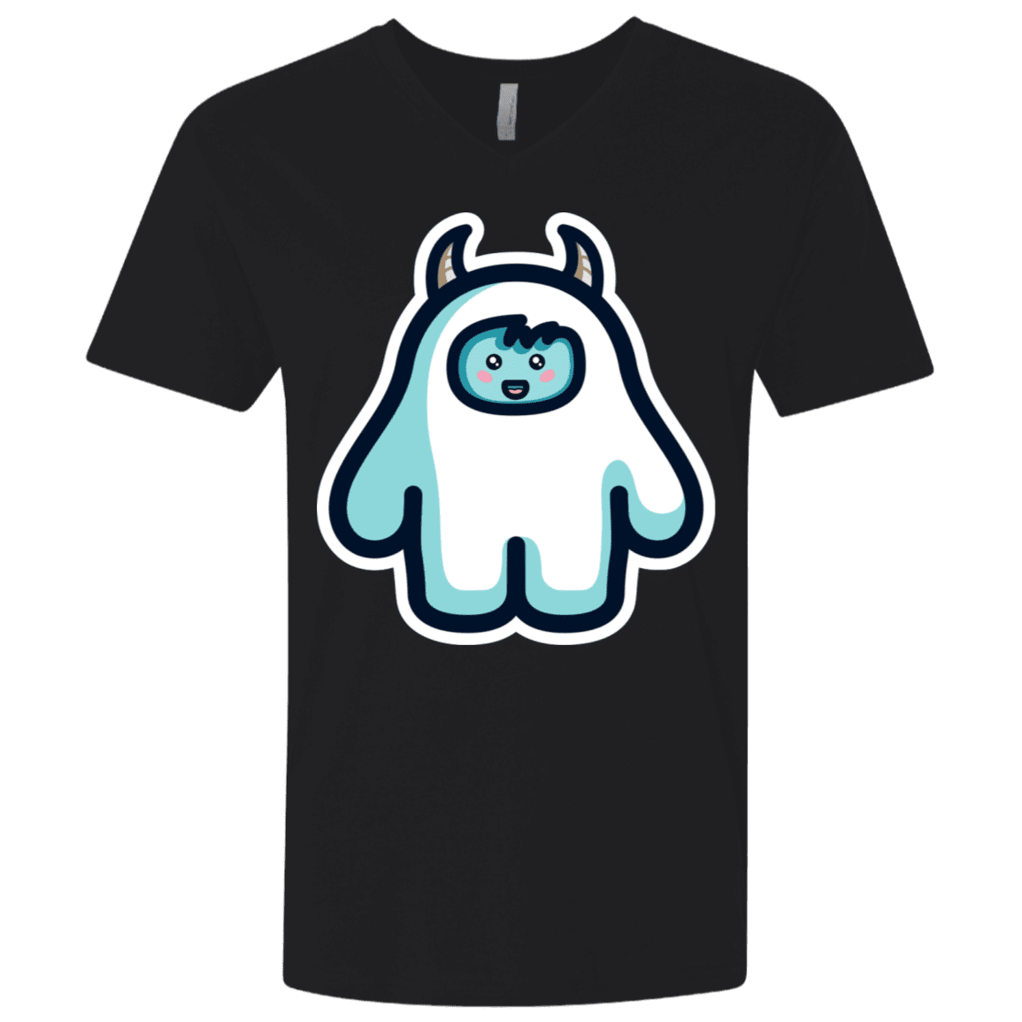 T-Shirts Black / X-Small Kawaii Cute Yeti Men's Premium V-Neck