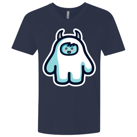 T-Shirts Midnight Navy / X-Small Kawaii Cute Yeti Men's Premium V-Neck