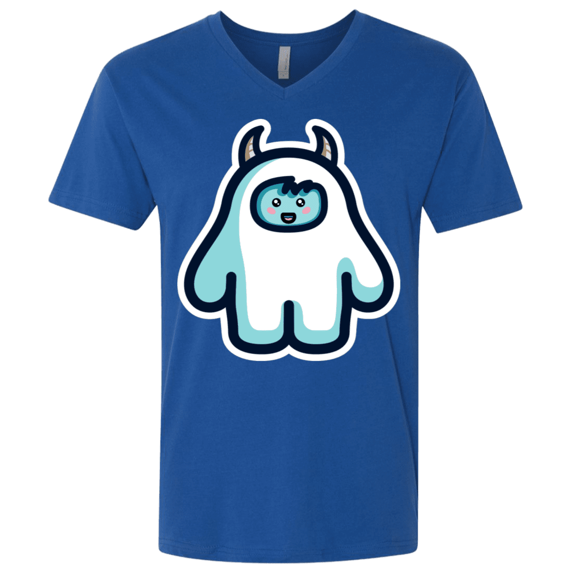 T-Shirts Royal / X-Small Kawaii Cute Yeti Men's Premium V-Neck