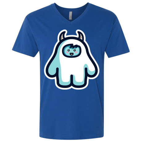 T-Shirts Royal / X-Small Kawaii Cute Yeti Men's Premium V-Neck