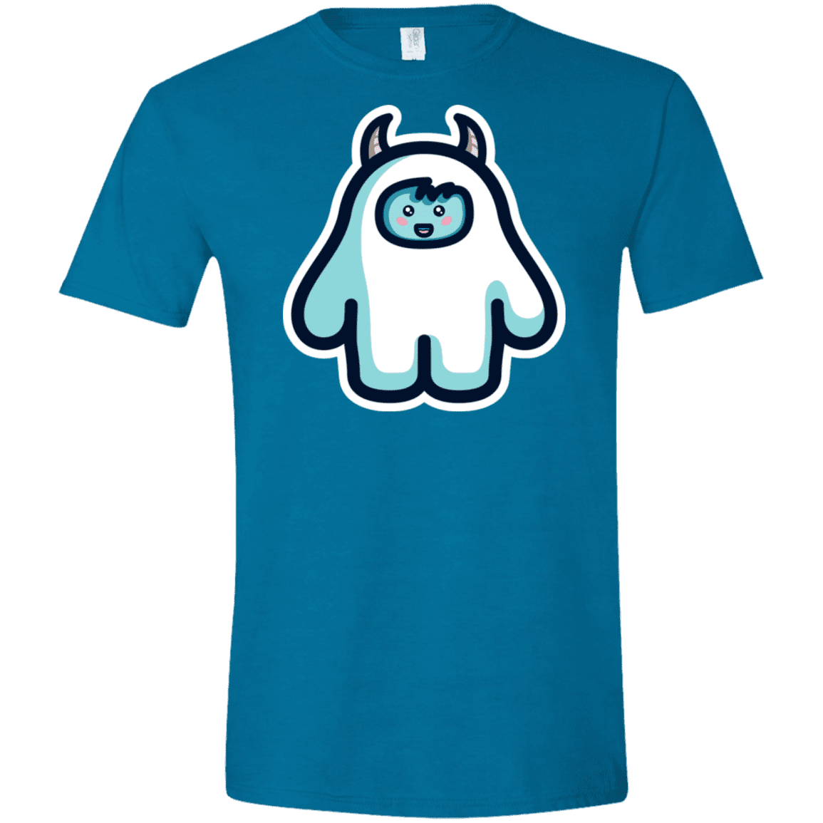 T-Shirts Antique Sapphire / S Kawaii Cute Yeti Men's Semi-Fitted Softstyle