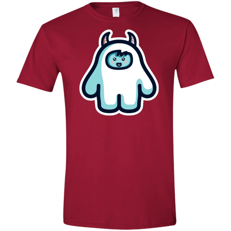T-Shirts Cardinal Red / S Kawaii Cute Yeti Men's Semi-Fitted Softstyle