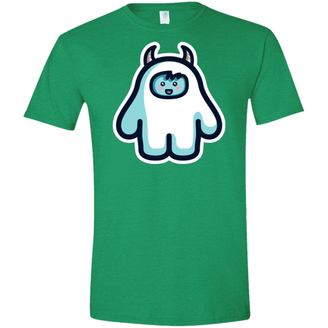 T-Shirts Heather Irish Green / M Kawaii Cute Yeti Men's Semi-Fitted Softstyle